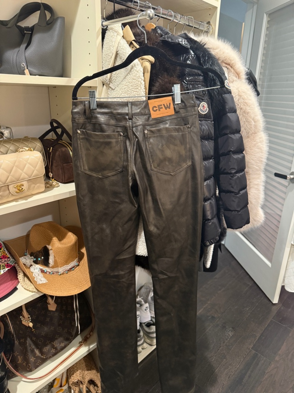 CFW Black Leather Skinny Pants